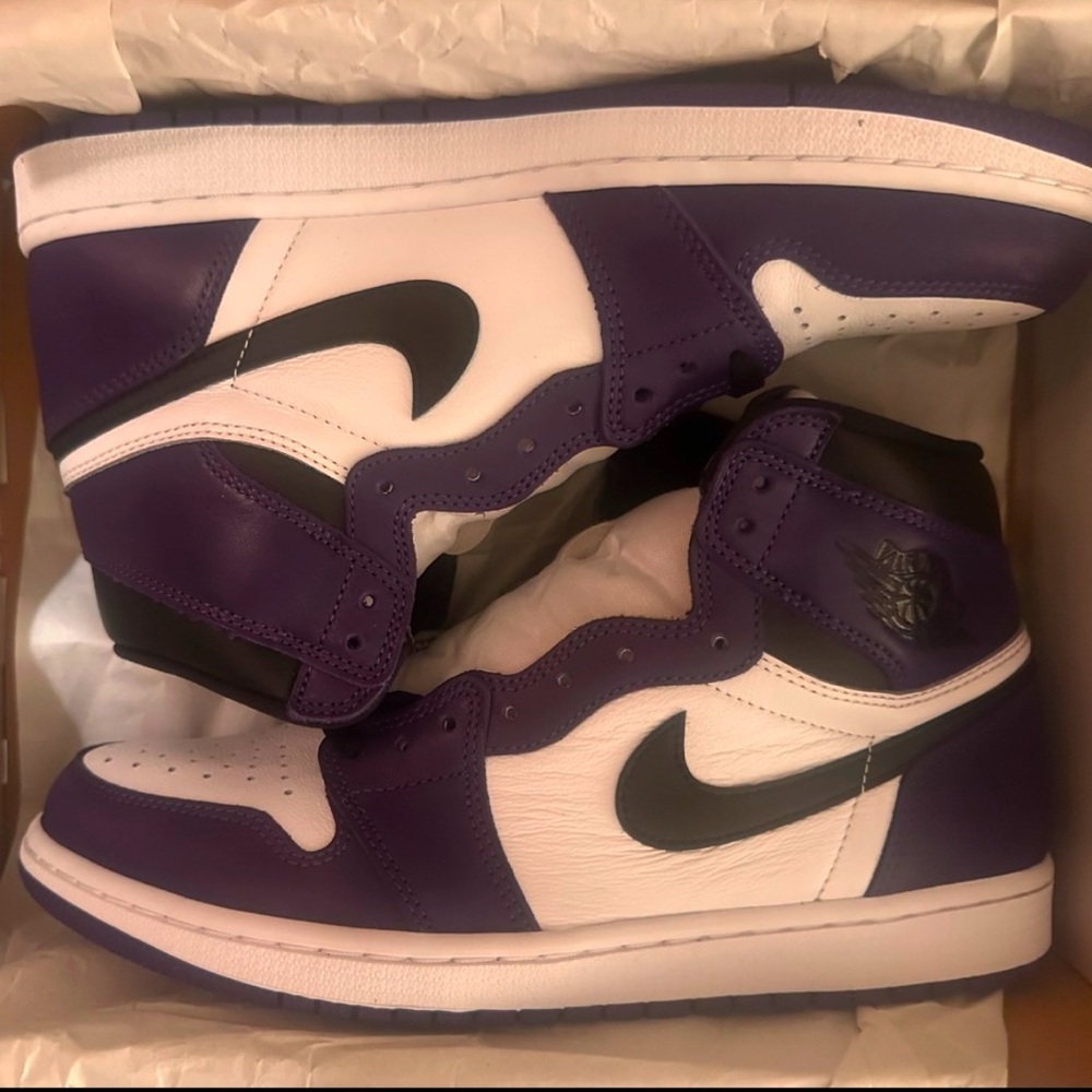 Jordan Purple and White Athletic Shoes